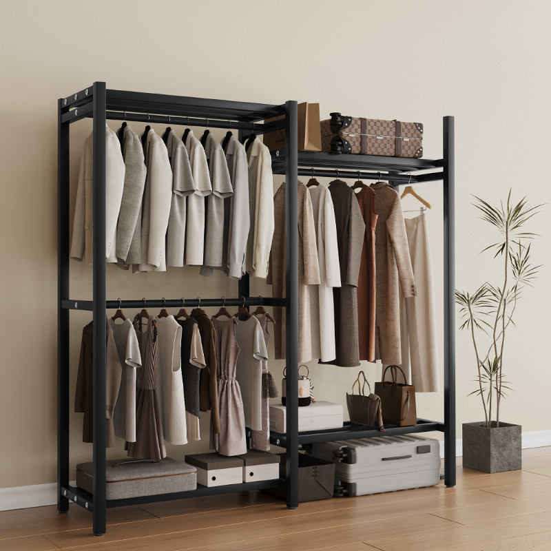 J-H/Open Wardrobe Floor Hanging Clothes Rack Bedroom Home Walk-in ...