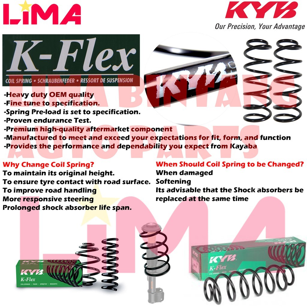 TOYOTA VIOS NCP93 FRONT / REAR COIL SPRING K-FLEX KAYABA KYB ** (2007 ...