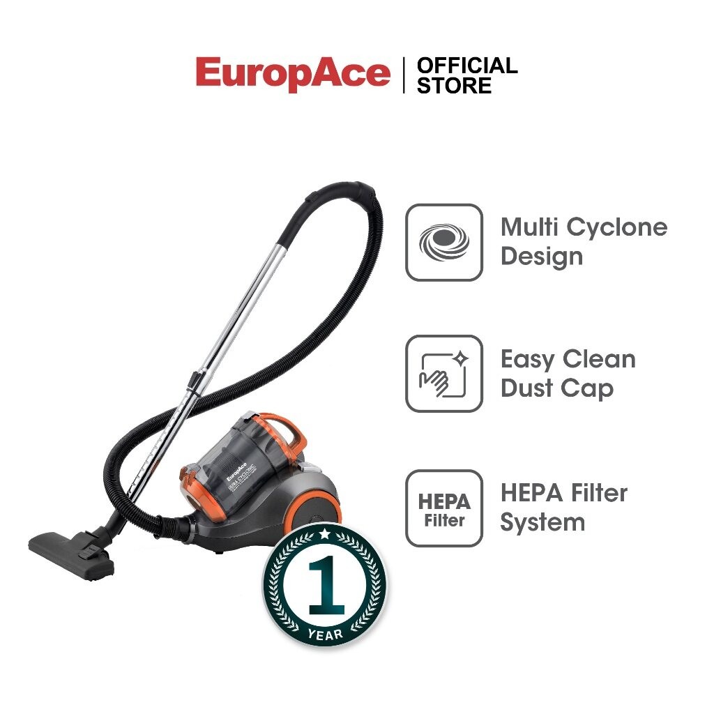 EuropAce EVC 1150V 22000PA MultiCyclone Bagless Canister Vacuum with