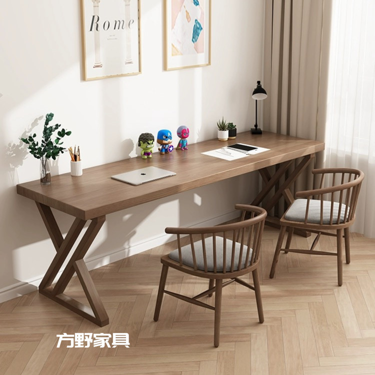 Q-8/Solid Wood Double Desk Computer Desk Home Wall Narrow Long Table ...