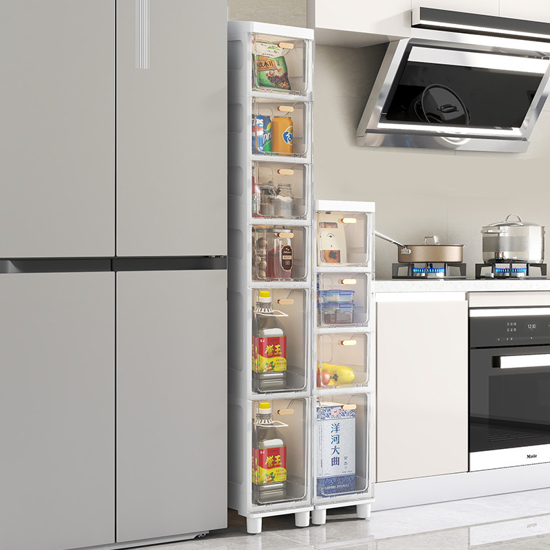 H-Y】B^14CM Kitchen Refrigerator Gap Drawer Storage Cabinet18Wide and ...