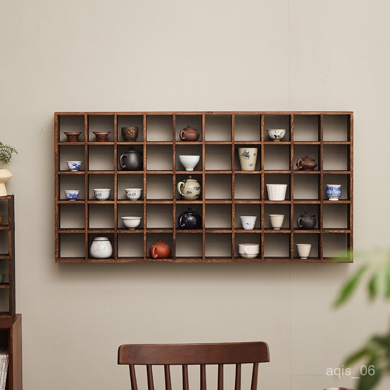 J-H/Solid Wood Wall-Mounted Storage Rack for Master Cups, Tea Sets ...