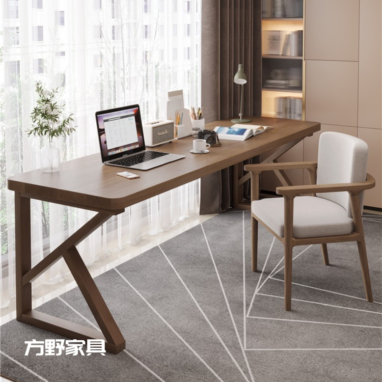 Q-8/Solid Wood Desk Double Computer Desk Desktop Home Modern Simple ...