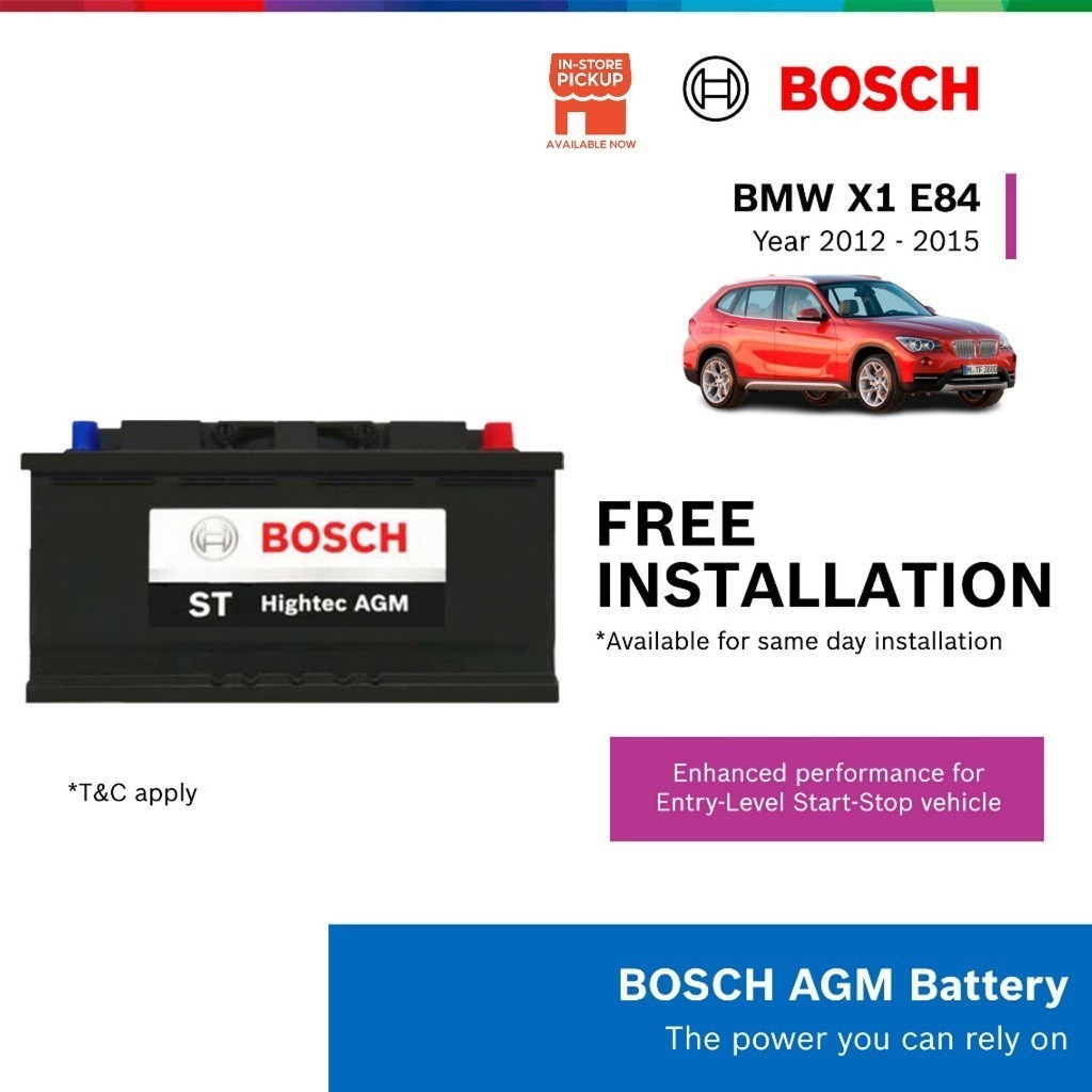 Bosch ST Hightec AGM LN4 / DIN80 Battery for BMW X1 E84 (12-month ...