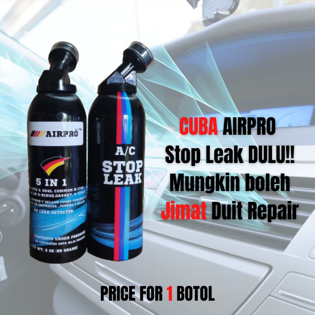 🚩GERMANY AC STOP LEAK🚩AirPro 5 IN 1 CAR R134 DIY AIR COND TOP UP R134A ...