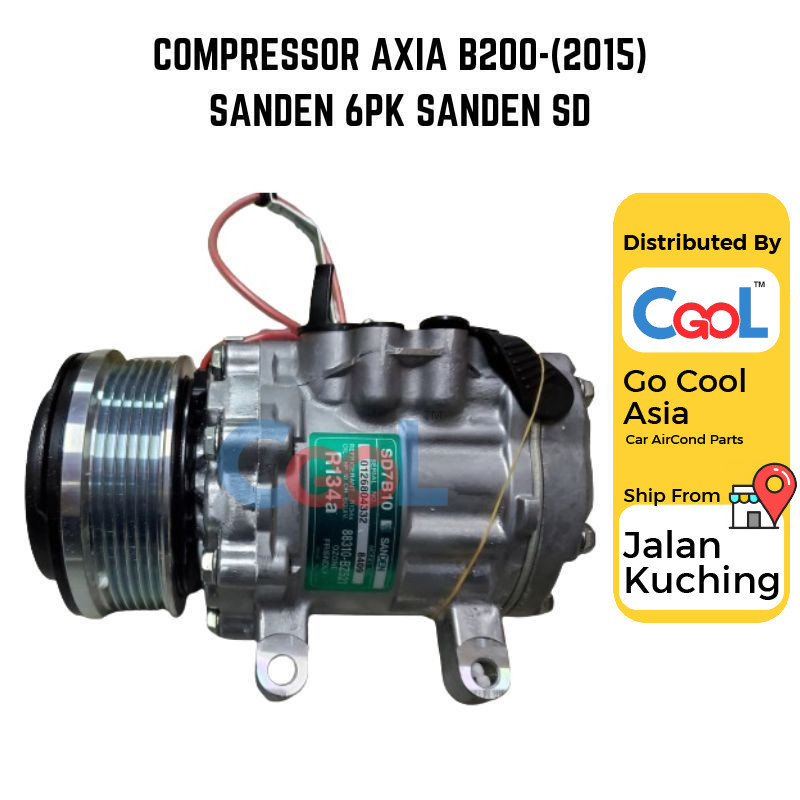 COMPRESSOR AXIA B200-(2015) SANDEN 6PK SANDEN SD REF:88310-BZ520/M8407 ...
