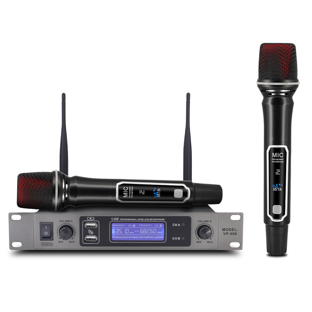 Q-8/606Rechargeable Wireless Microphone One-to-Two Microphone Handheld ...
