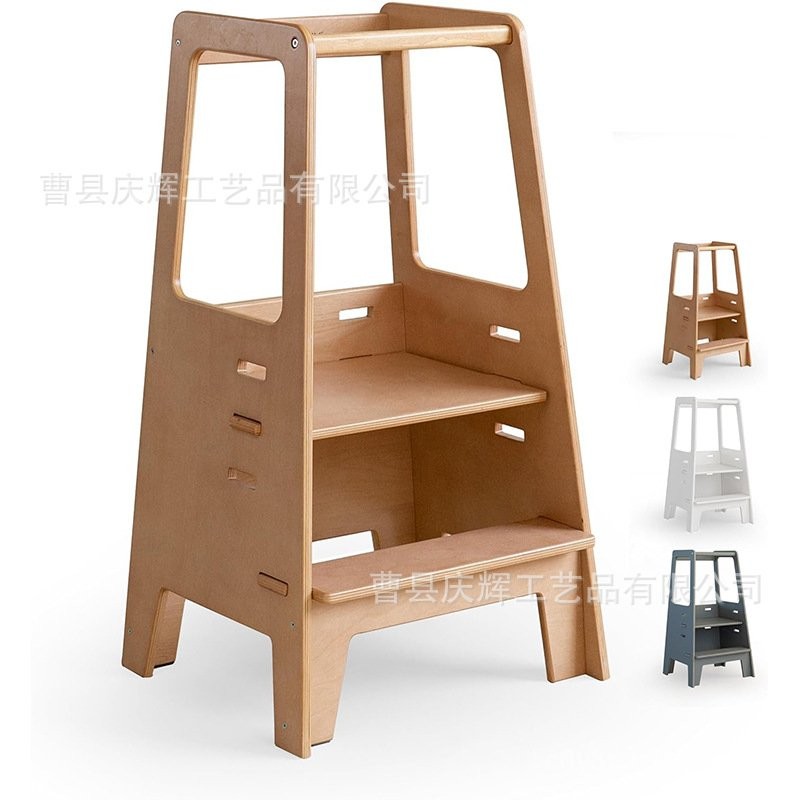 M/Children's Solid Wood Step Stool Footstool Baby Hand Washing Ladder ...