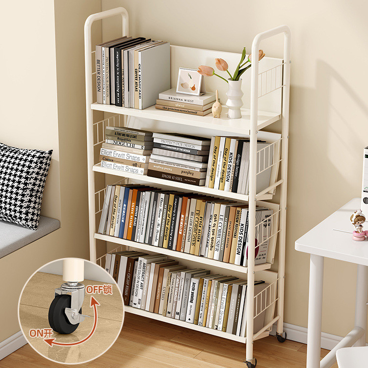 JY-8/Movable Iron Art Simple Picture Book Rack Home Living Room Snack ...