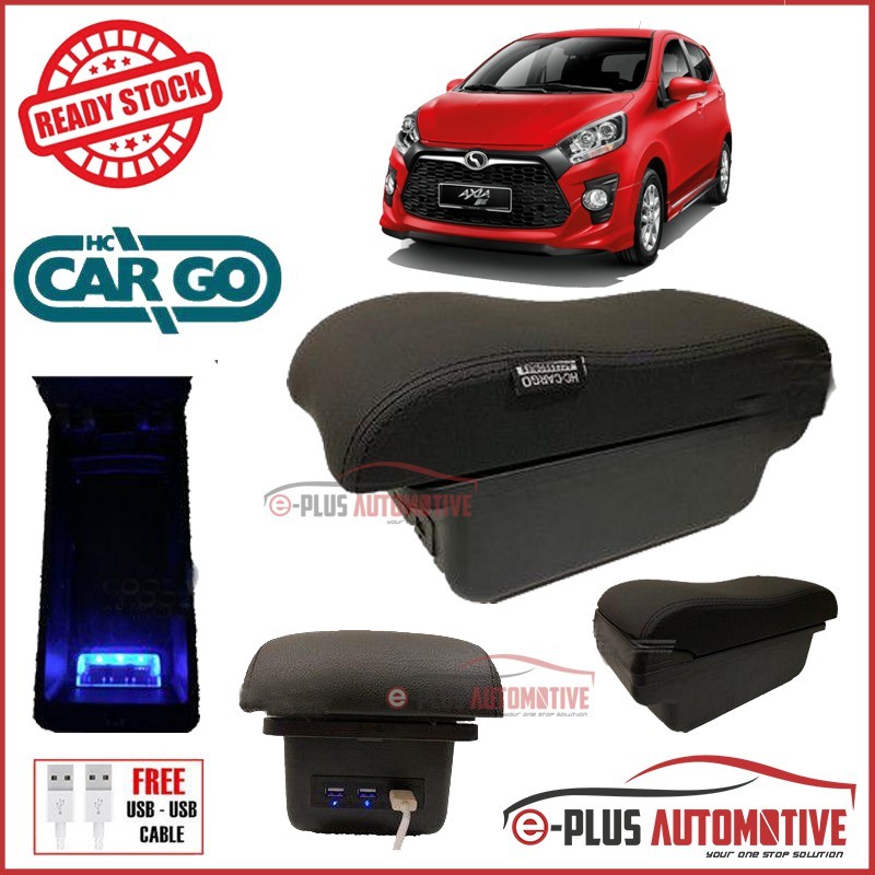 Cargo Premium USB LED Indicator Double Layer Car Arm Rest Armrest ...