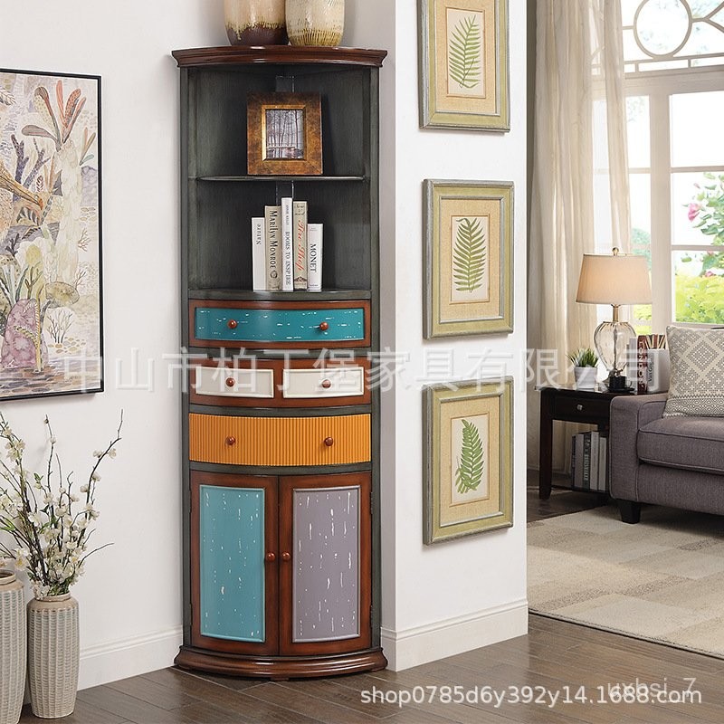 Contact seller/American-Style Solid Wood Triangle Cabinet Living Room ...