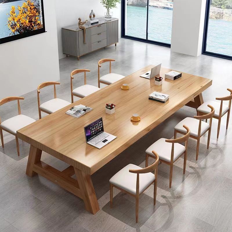 Q-8/Conference Table Solid Wood Long Table Rectangular Office Desk and ...