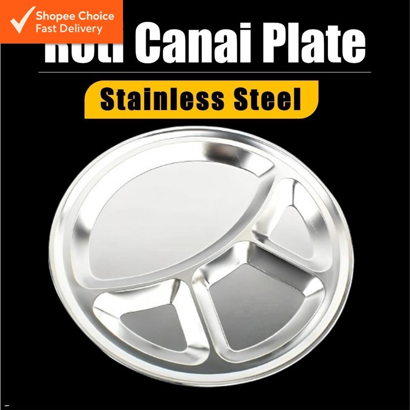 Stainless Steel Dining Plate Outdoor Picnic Roti Canai Tray Plate Food ...