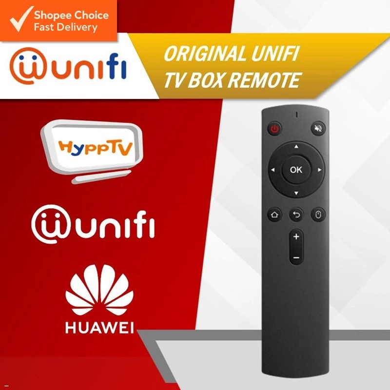 HyppTV / Unifi Plus Box Remote Control –Black TV Remote Controller for HyppTV & Unifi Plus Box