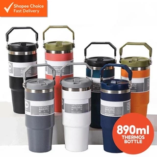 304 Stainless Steel Bottle–Insulated Vacuum Tumbler for Hot & Cold Drinks 890ml 保温水壶 Thermo Cup w Straw & Handle