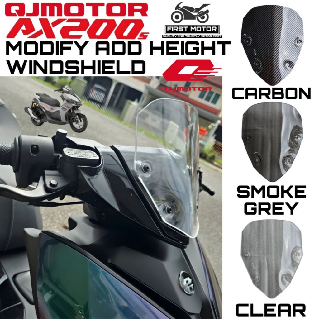 WINDSHIELD QJMOTOR AX200S AX 200S AX 200 S INCREASE HEIGHT MODIFIED ...