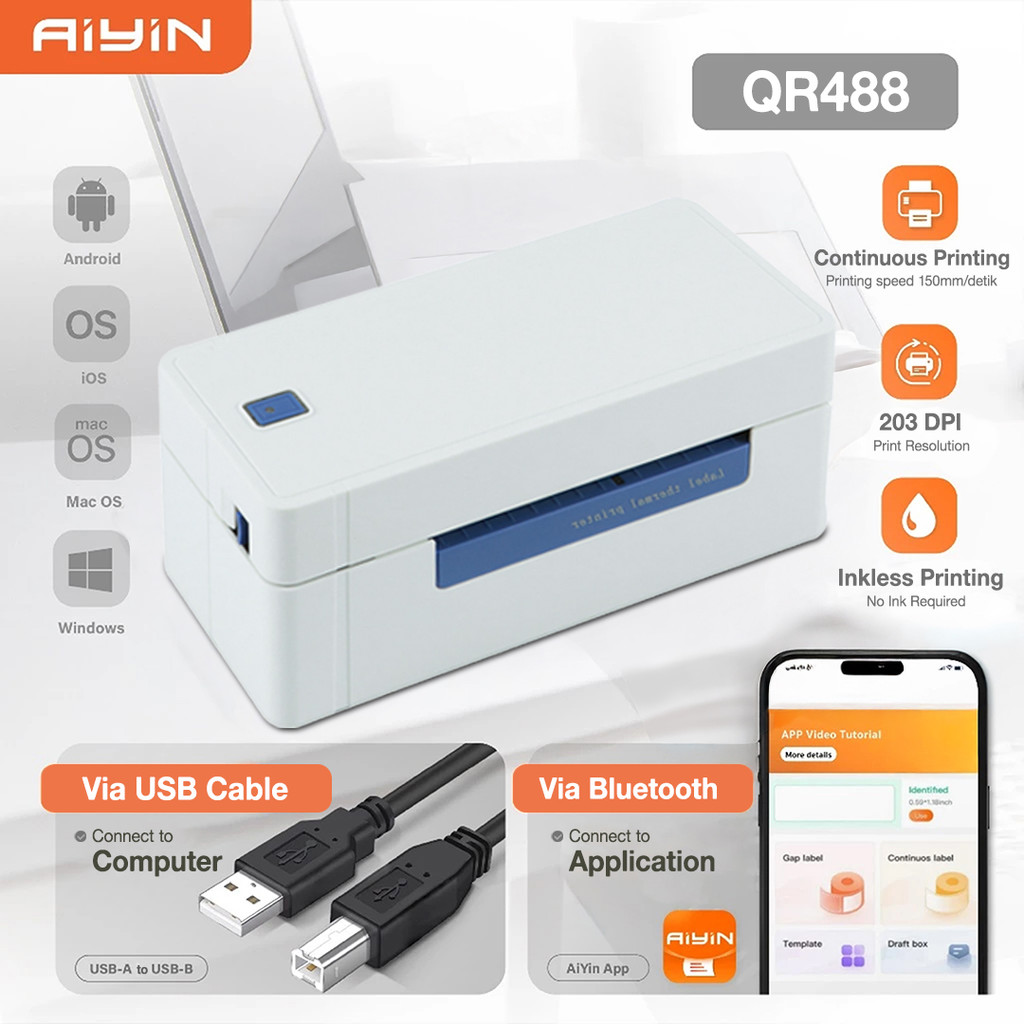 COD Thermal Printer A6 size Bluetooth iOS Android shipping label ...