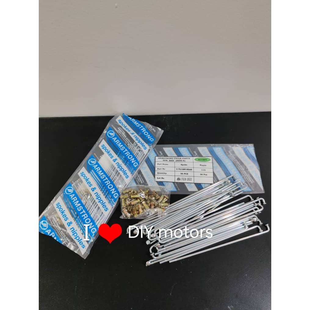 ARMSTRONG (AAP) REAR SPOKE & FRONT SPOKE (CHROME/ZINC) LIDI EX5 DREAM ...