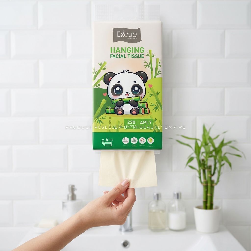 Excue Premium 4-Ply Hanging Facial Tissue | Eco-Soft Bamboo Fiber | 17 ...