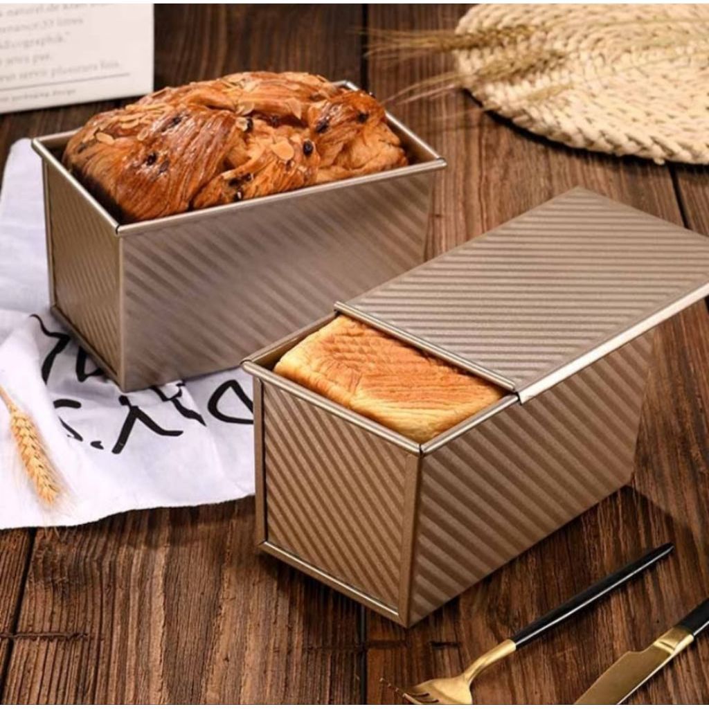450g Non-Stick Loaf Pan with Lid - Rectangular Bread Toast Mold for ...