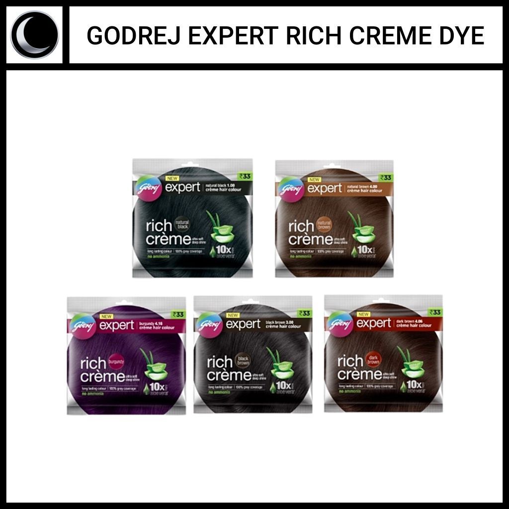 Godrej Expert Rich Creme Hair Color Dye - 1 Sachet of Hair Color (Creme ...
