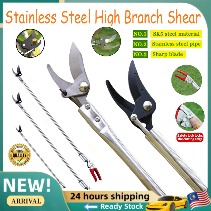 Stainless Steel Extended High Branch Shears Green Garden Shears ...