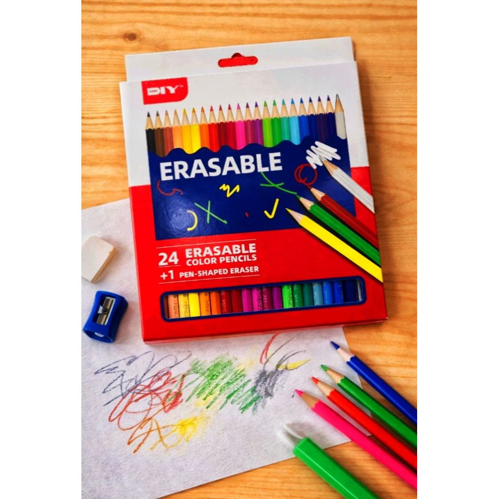 (Last Stock)MR.DIY ERASABLE Colour Pencil (24 colour)+1erasable ...