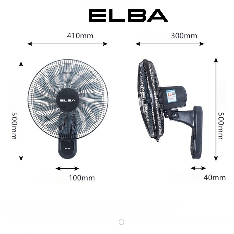 ELBA 18-inch Industrial Wall Fan EWMF-G1862 (BK) | 5 ABS Blades | 3 ...