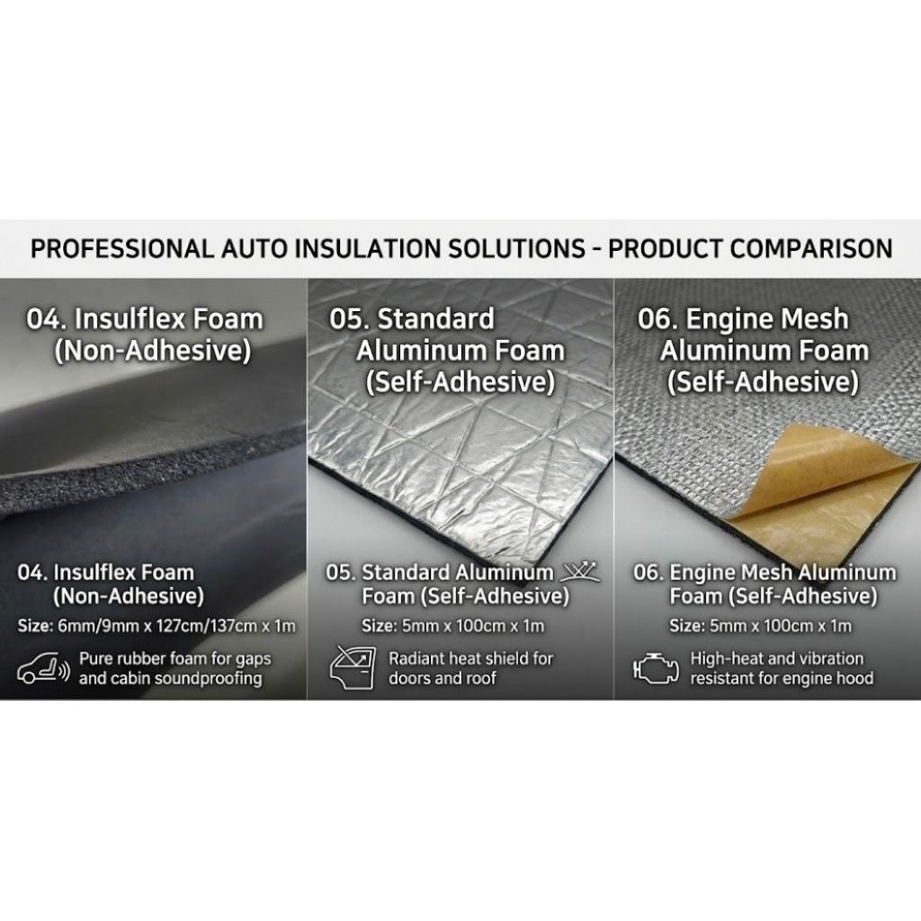 [By the Meter] Car Heat Shield Soundproof Insulation Foam Roll ...