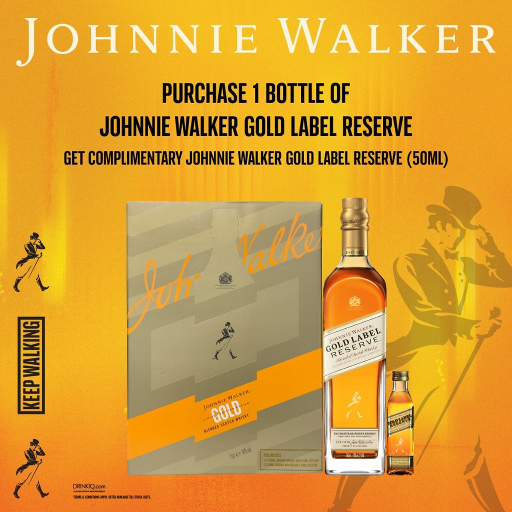 Johnnie Walker Gold Label Reserve Blended Whisky (700ml) [Free Gold ...