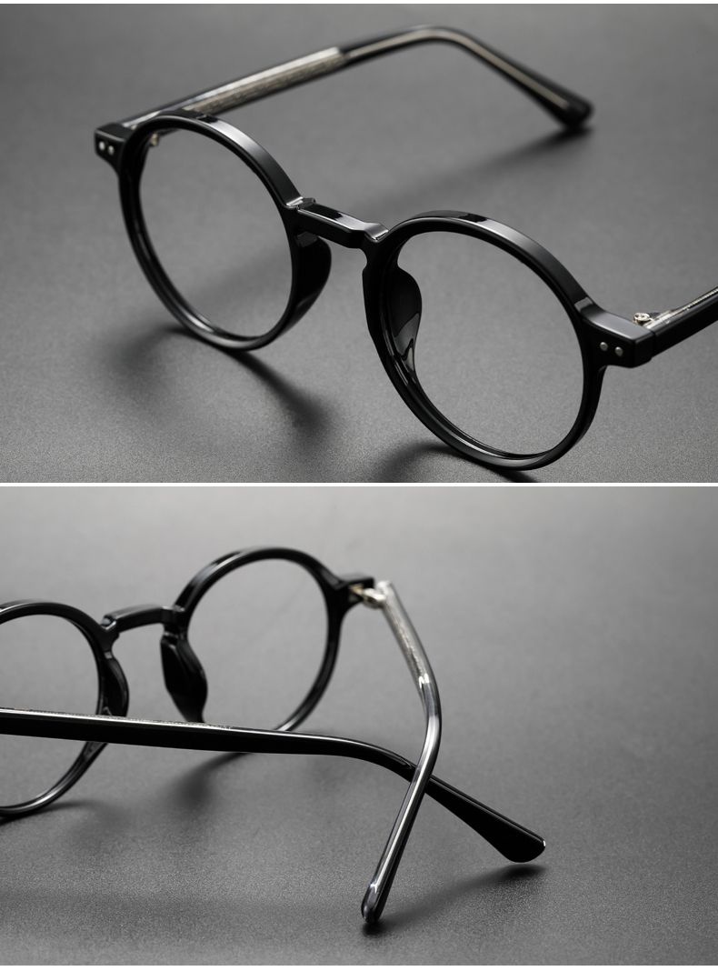 TR90 Alloy Double Beam Glasses Frame Male Retro Polygonal Large Frame ...