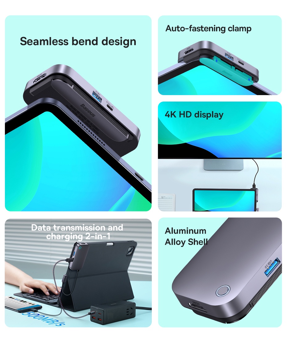 Baseus USB 3.0 Adapter SD TF Card 4K Type C Hub for