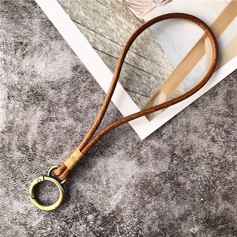 Leather strip key chain