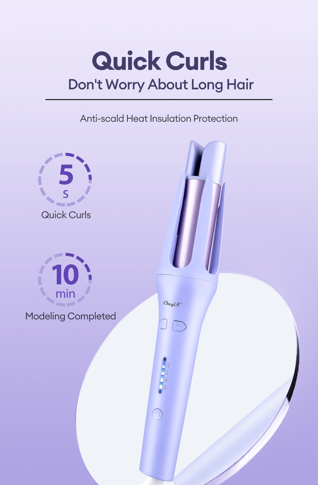 CkeyiN Automatic Curler Ceramic Curler 32mm Ceramic Curling Machine ...