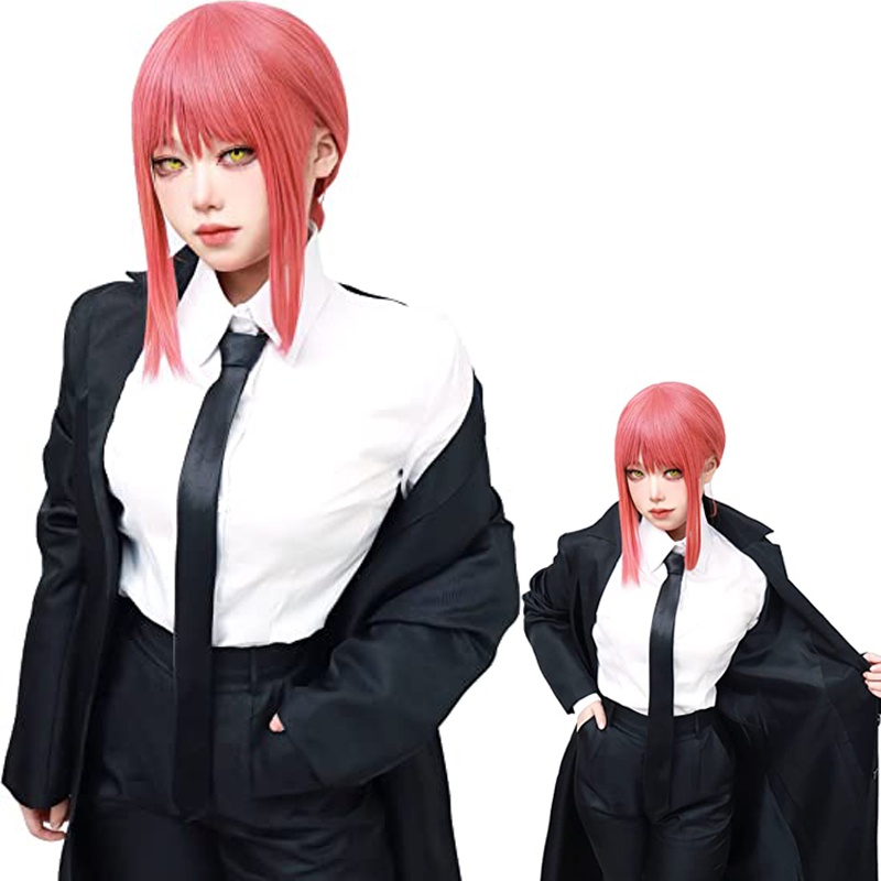 Anime Chainsaw Man Makima Angel Devil Cosplay Costume Wig Black Suit Shirt  Pants Coat Halloween Party Role Play Uniform Girls - AliExpress