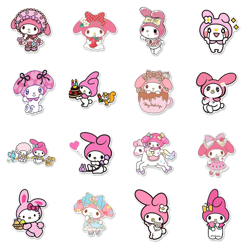 MUYA 50pcs Sanrio My Melody Stickers Waterproof Cartoon Vinyl Stickers ...