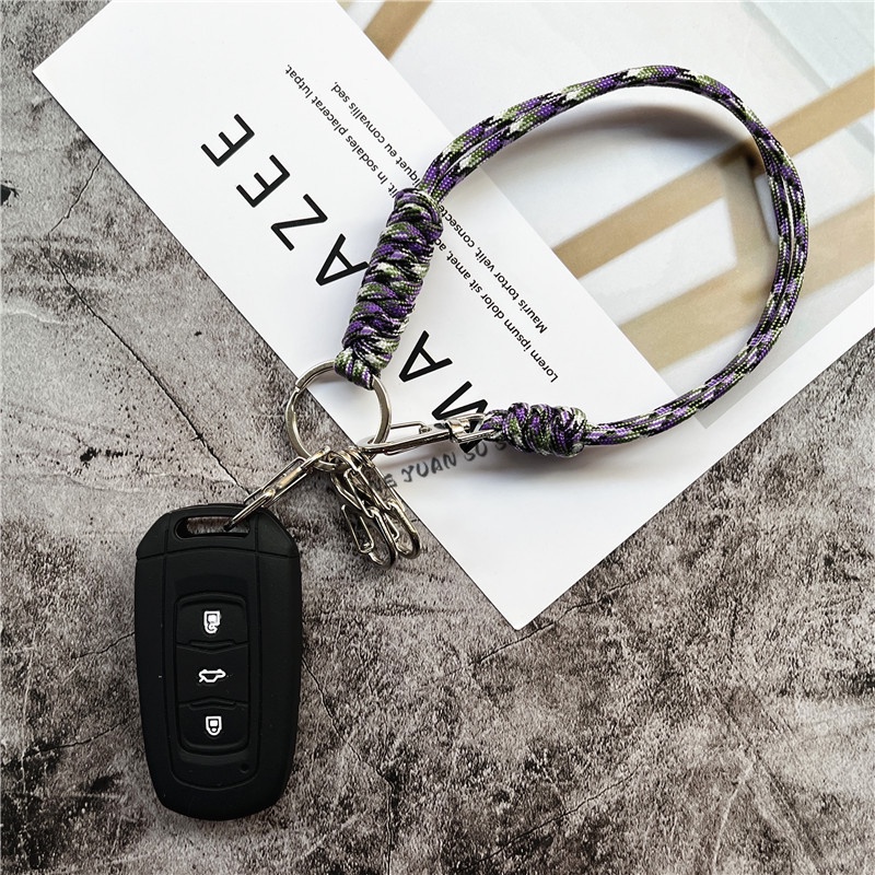 Hand Strap Braided Key Lanyards Heavy Metal Wrist Strap Keychain ...