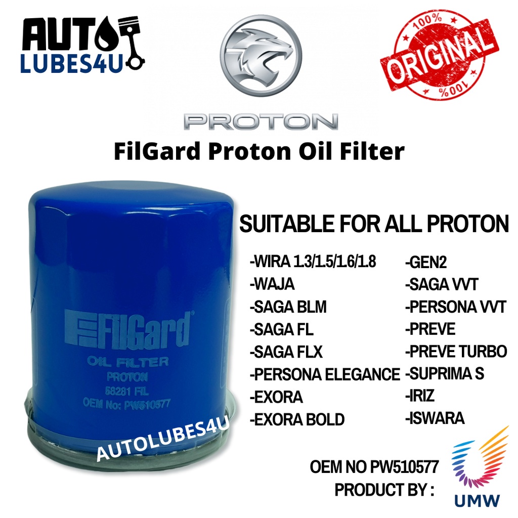 FilGard Proton Oil Filter 58281 from UMW For Saga BLM /FL /FLX / Gen2 ...