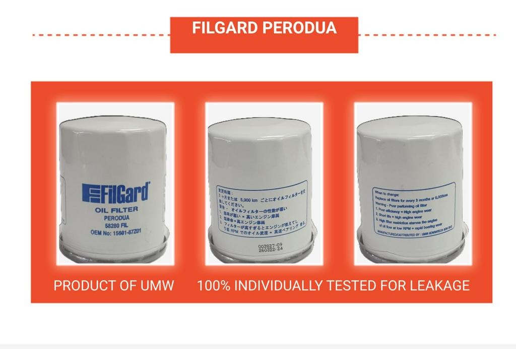 FilGard Perodua Oil Filter 58280 from UMW For Alza/Viva/Kelisa /Kenari ...