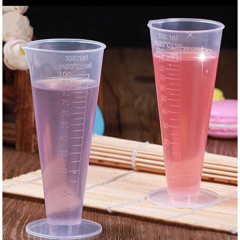 25/50/100ml Triangle Measuring Cup Lab Plastic Conical Graduated ...
