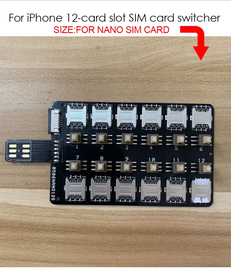 12 Card Slot SIM Card Adapter Multi-SIM Card Reader Green (For IPhone ...
