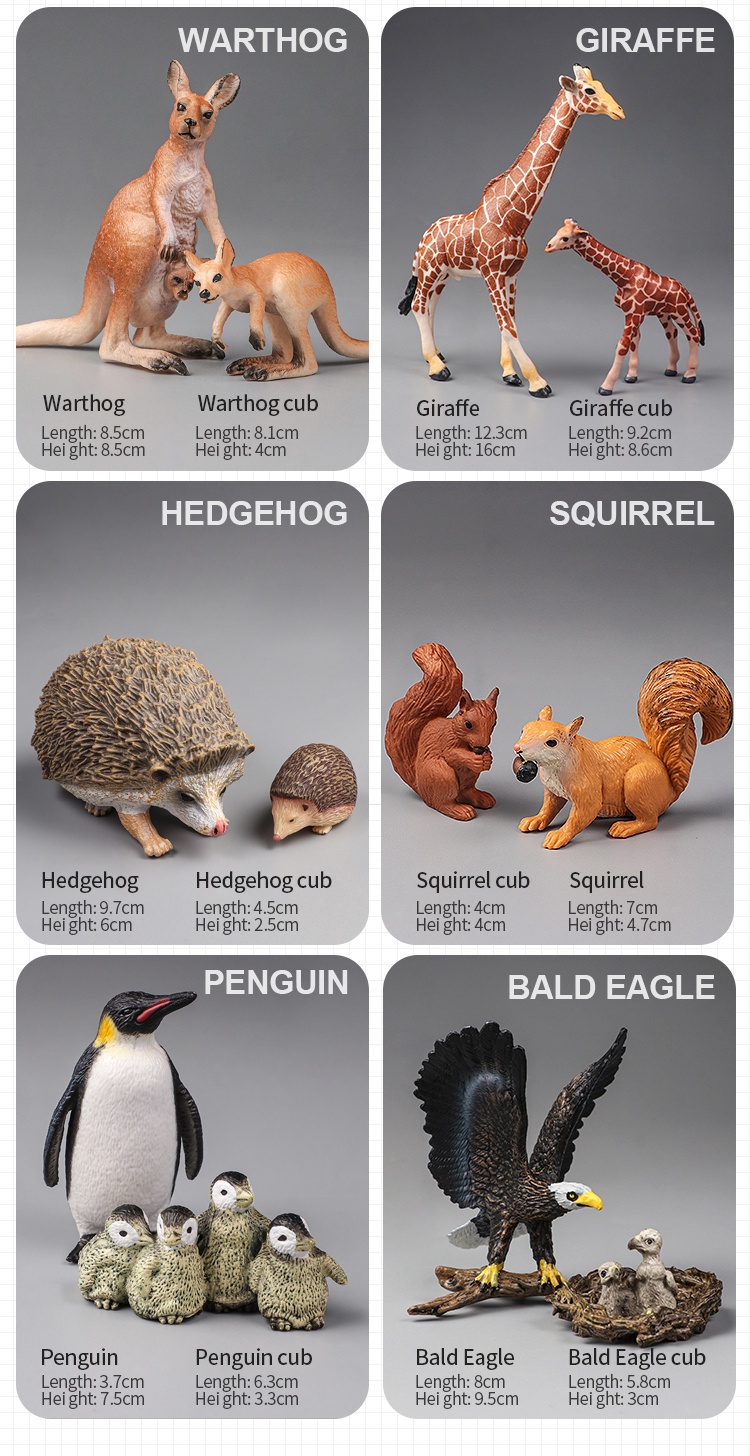 Solid Simulation Wild Animals Models Set Elephant Giraffe Zebra Lion ...