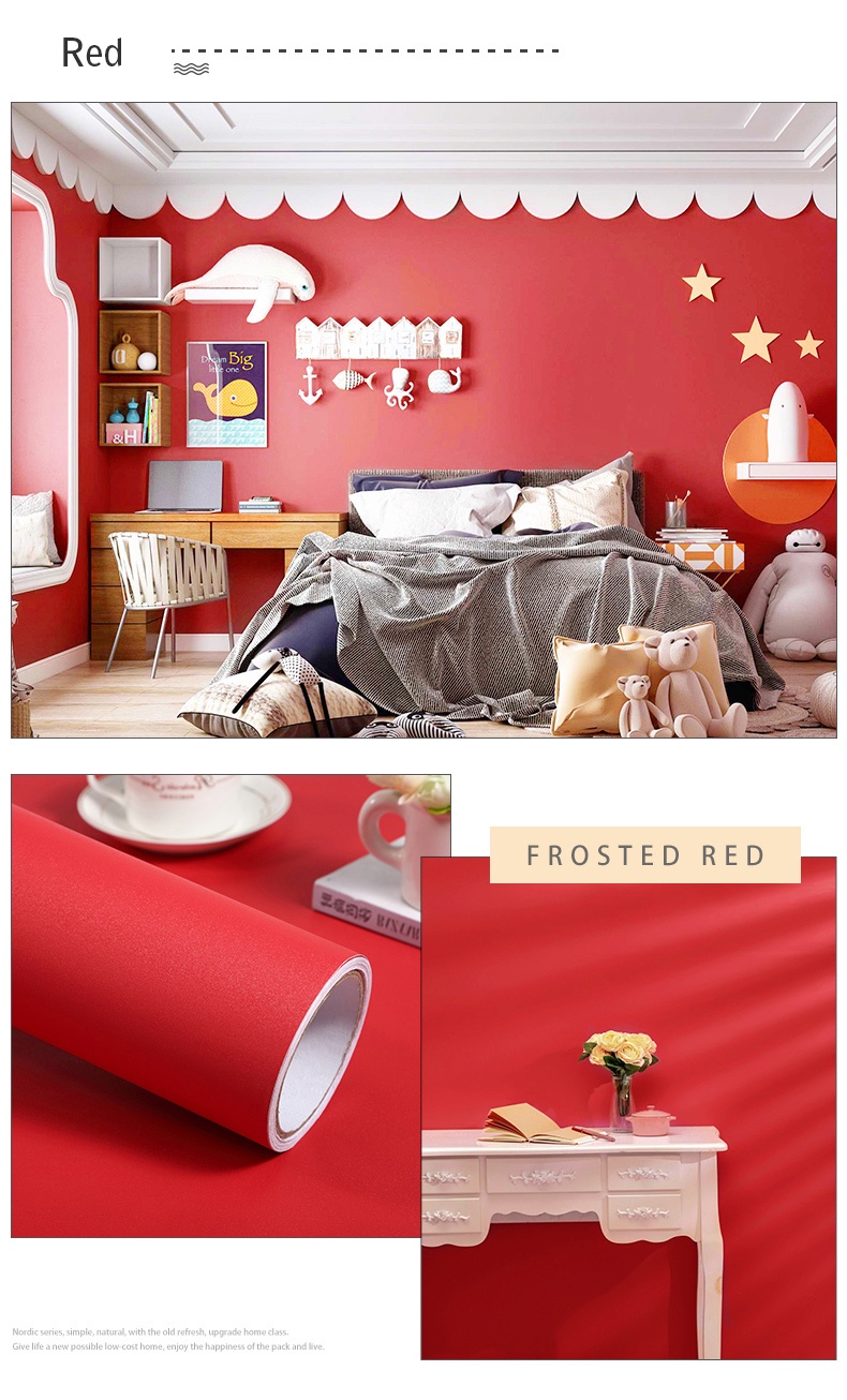 Self-Adhesive Red Wall Sticker Bedroom Wedding Room Ceiling Decoration ...
