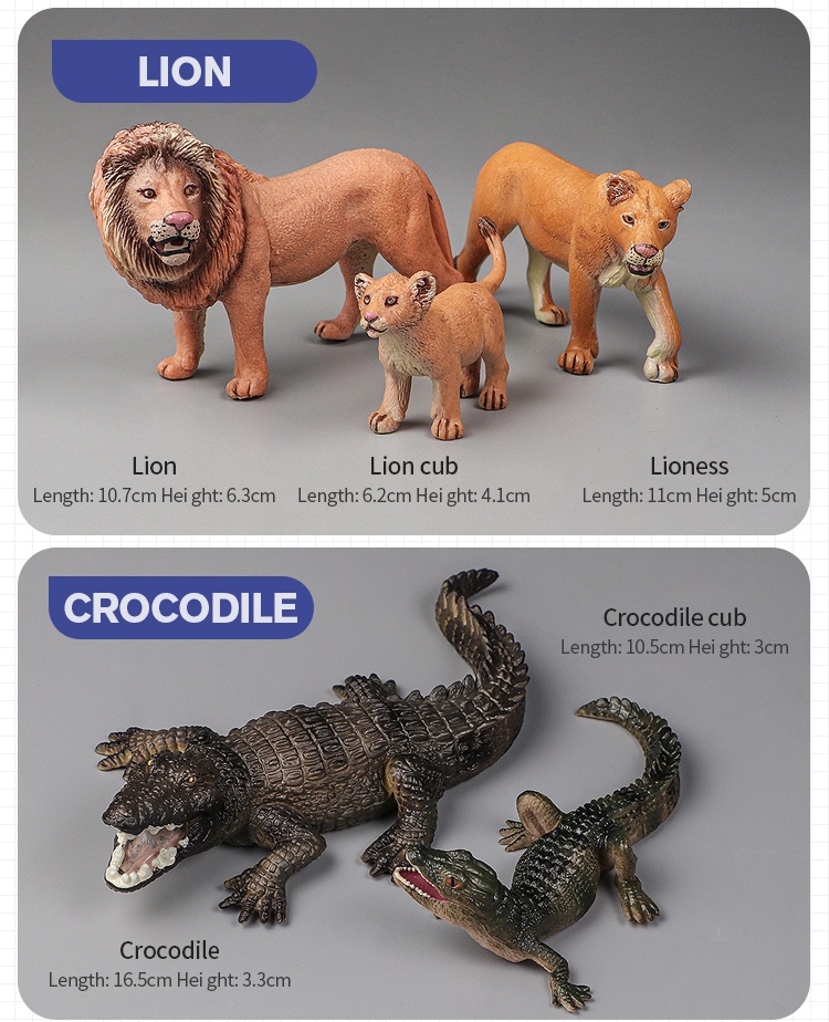 Solid Simulation Wild Animals Models Set Elephant Giraffe Zebra Lion ...