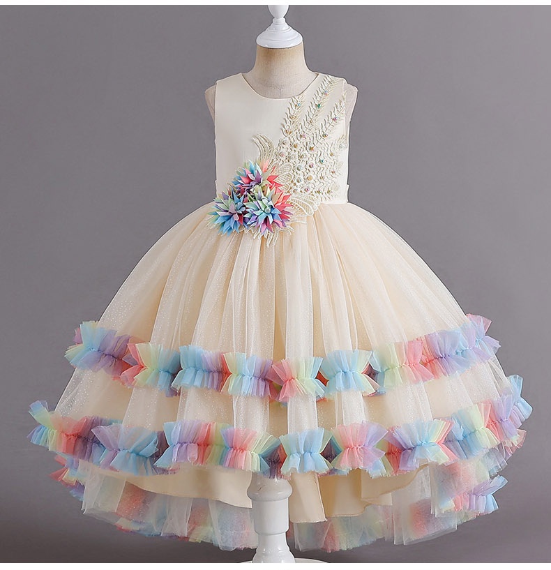Flower Girls Princess Dress,Sleeveless Rainbow Color Dresses, Children ...