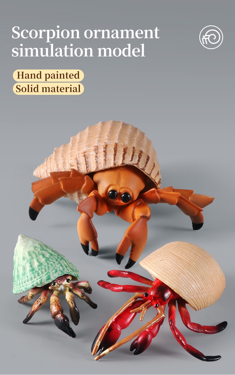 Solid Simulation Hermit Crab Marine Sea Animal PVC Model Desktop Decor ...