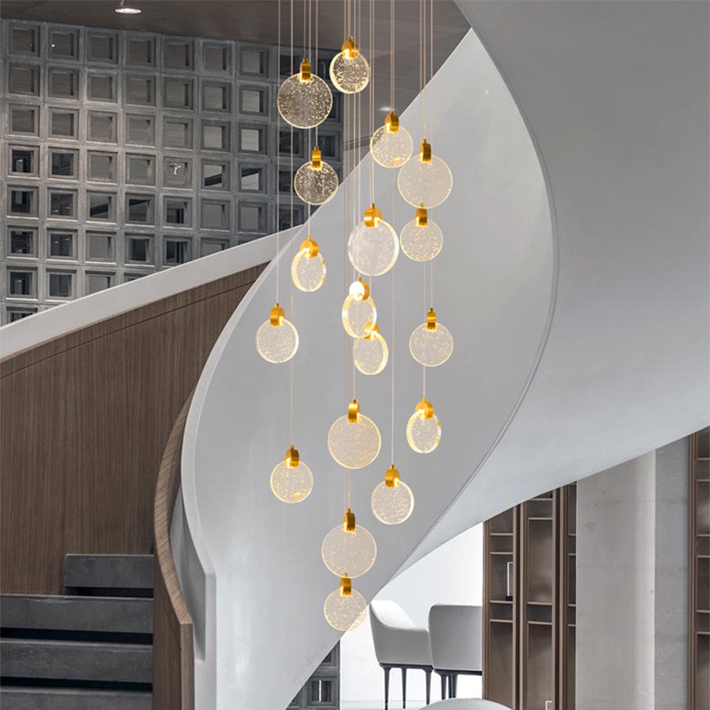 Luxury Crystal Chandelier Modern Led Long Chandelier Ladder Pendant ...