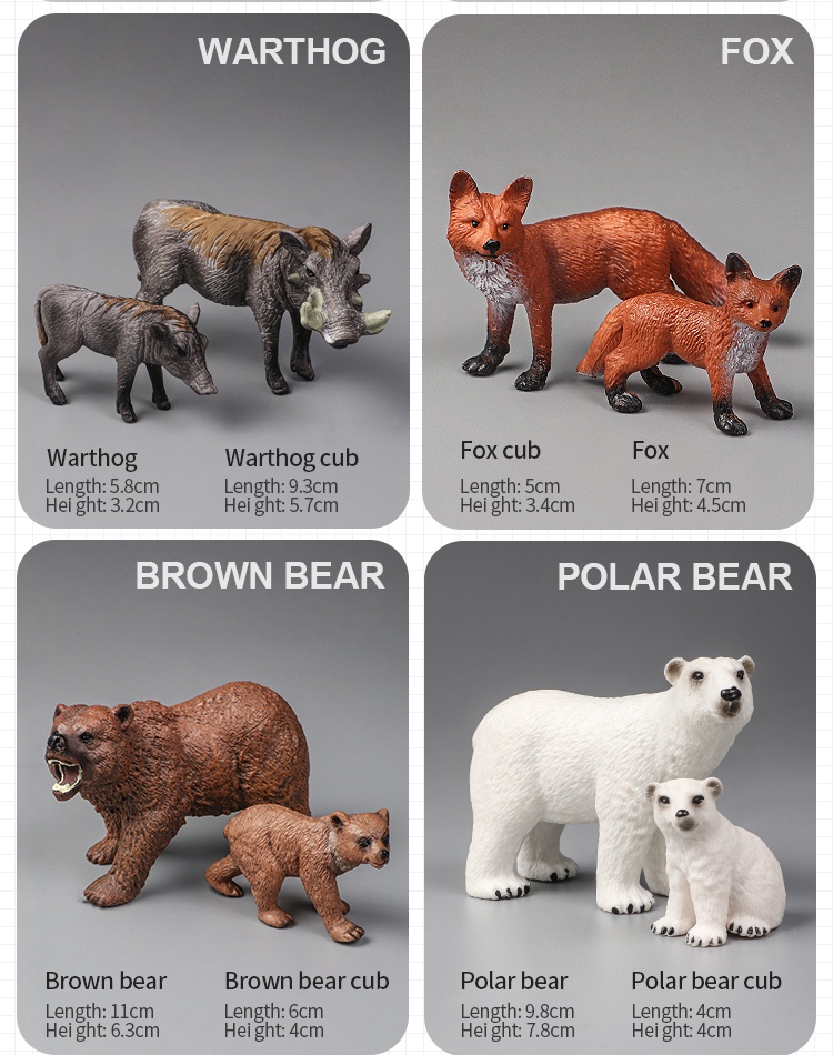 Solid Simulation Wild Animals Models Set Elephant Giraffe Zebra Lion ...