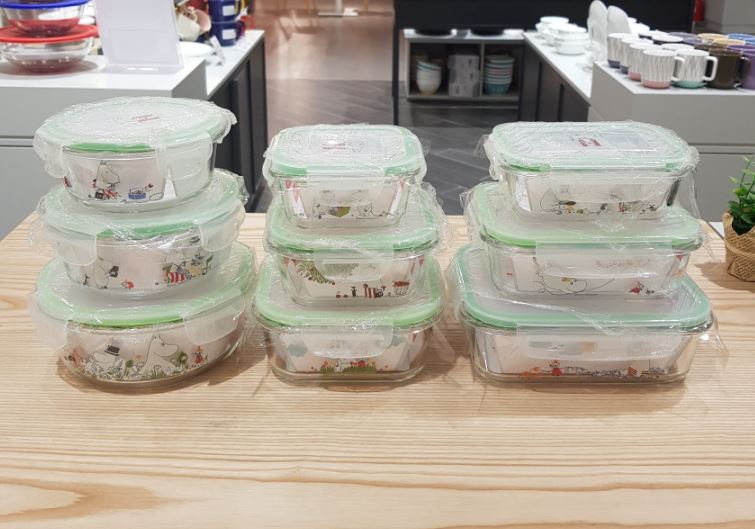 Pyrex x Moomin Air Tight Food Container Round Square Rectangle Storage ...