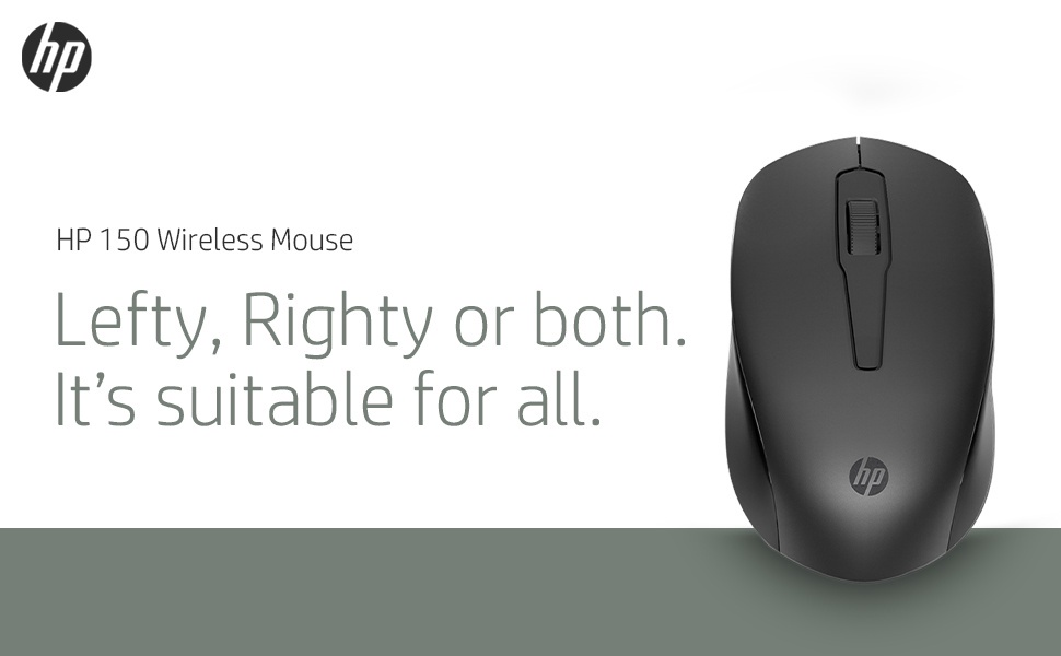 HP 150 Wireless Mouse - Ergonomic Mouse, 1600 DPI, 2.4GHz Wireless